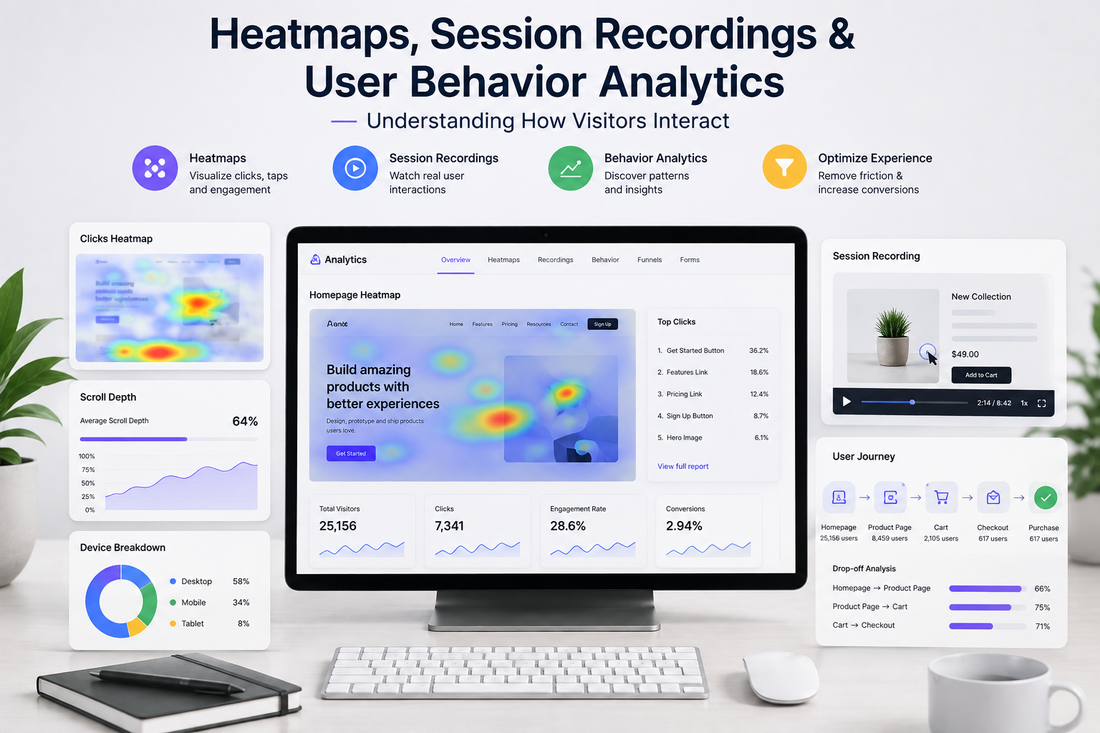 Heatmaps, Session Recordings & User Behavior Analytics: Understanding How Visitors Interact